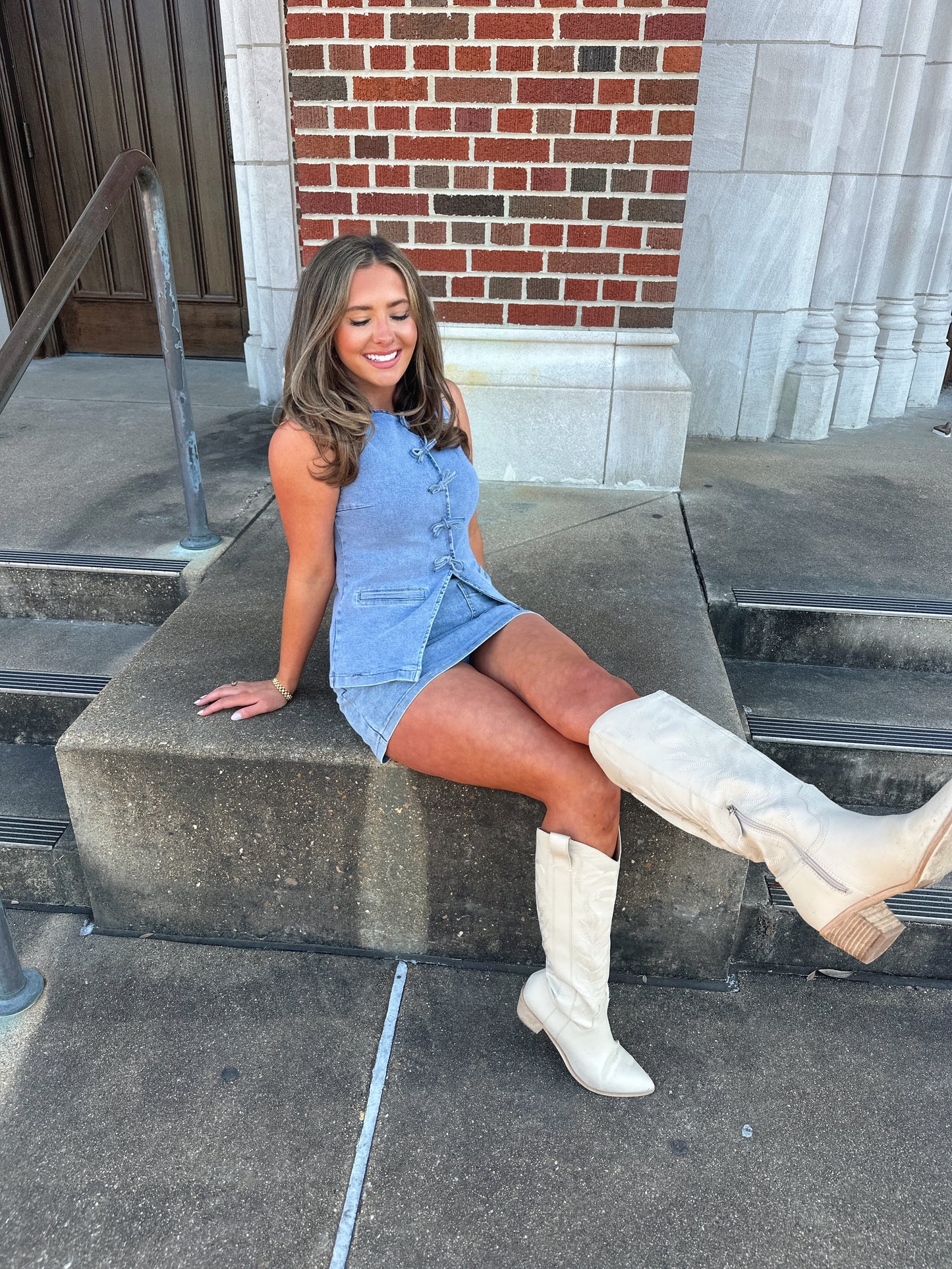 Bridget Denim Bow Set