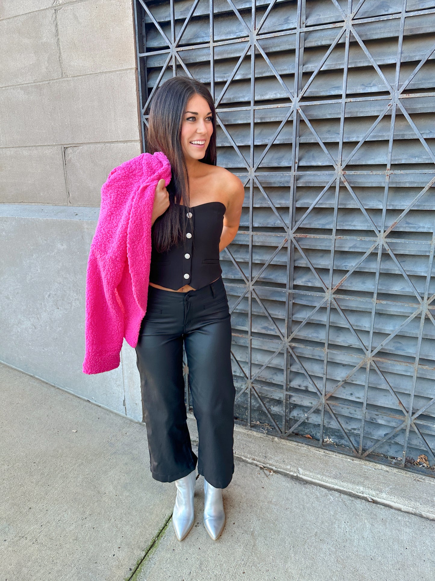 Addison Leather Wide Leg Pants