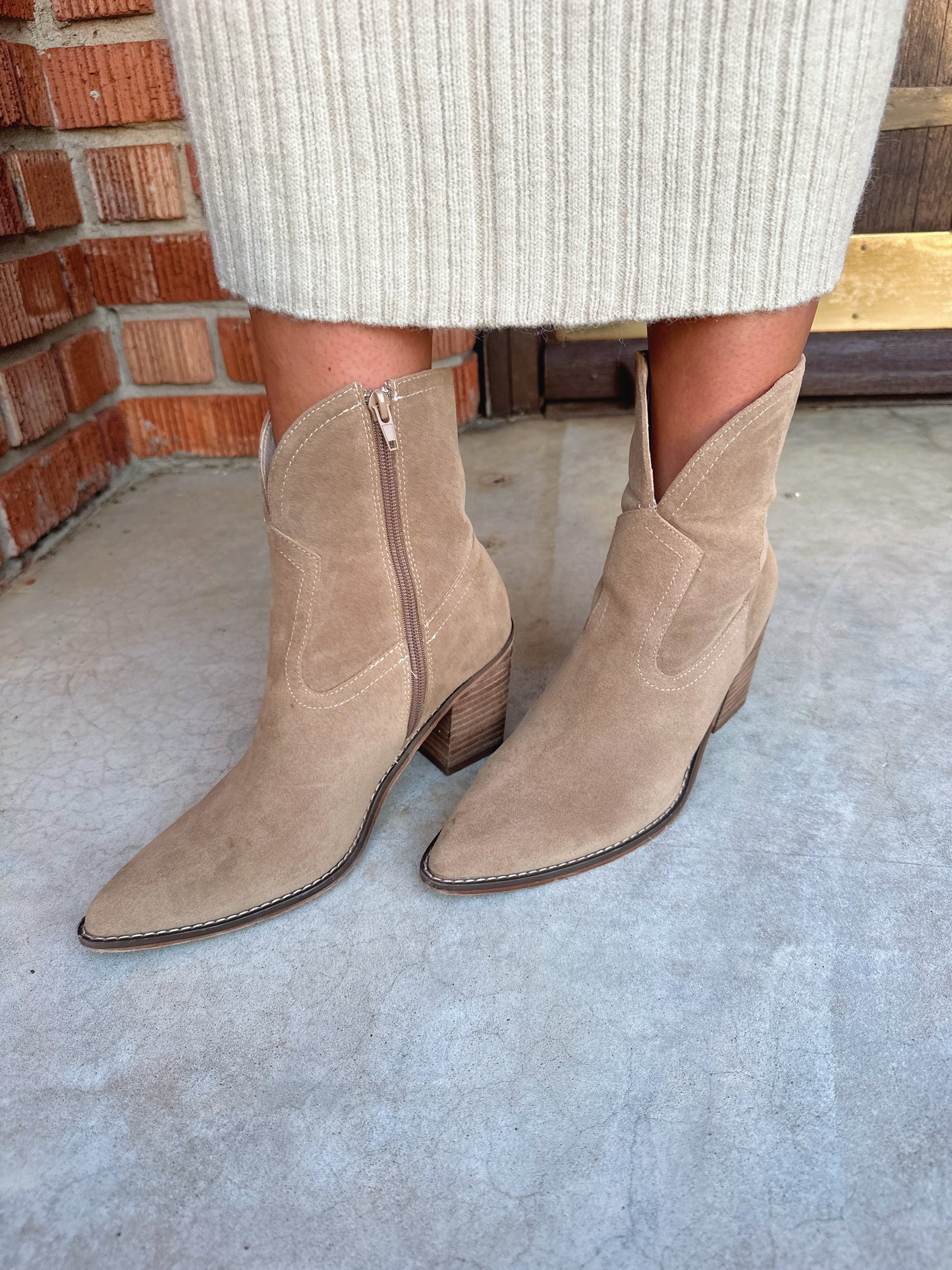 Lacy Suede Bootie