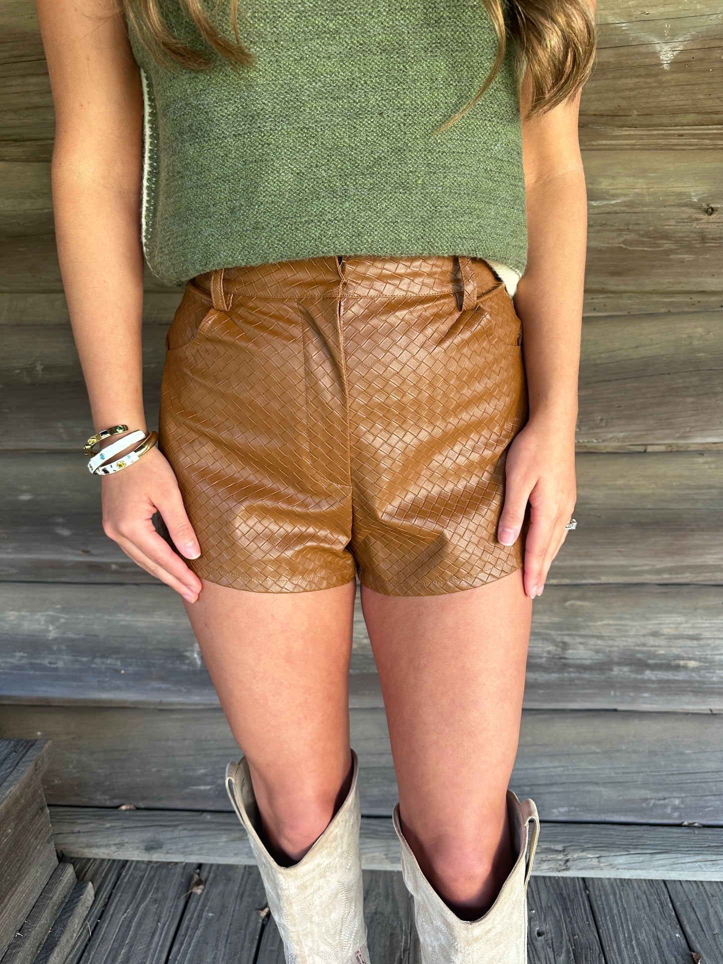 Meg Leather Shorts