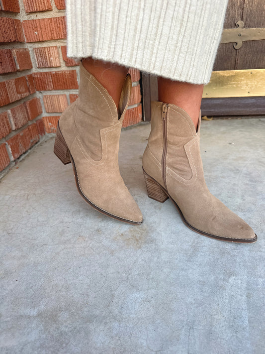 Lacy Suede Bootie