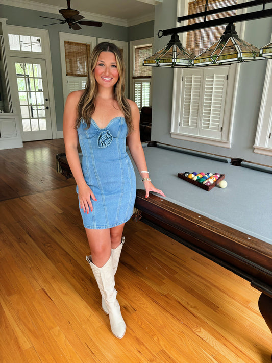 The Rose Denim Dress