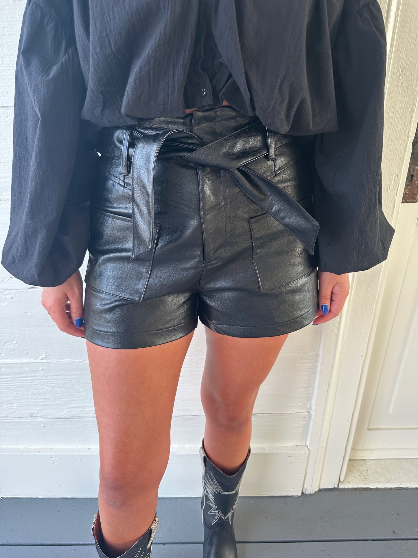 Kendall Leather Shorts