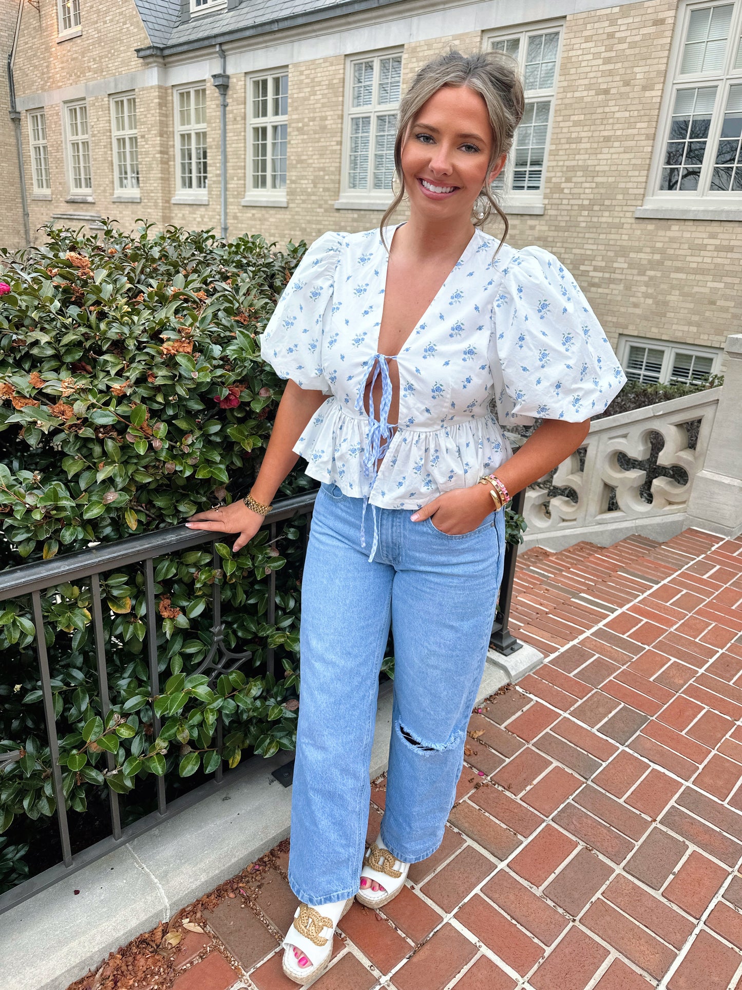 Ditzy Floral Bow Blouse