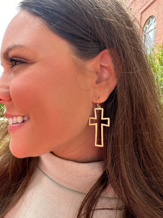 Dangle Cross Earrings