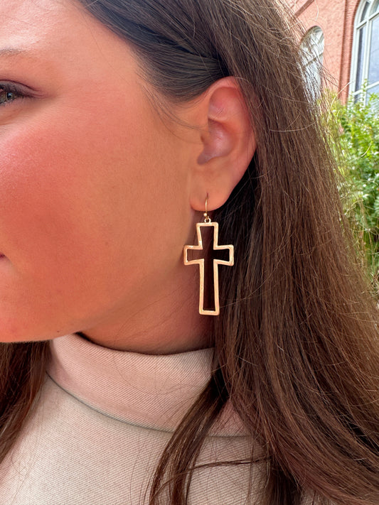 Dangle Cross Earrings